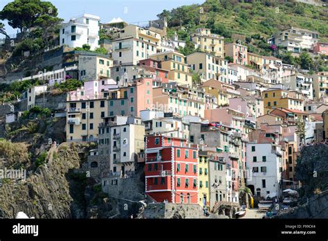 Fisherman Village Riomaggiore Is One Of Five Famous Colorful Villages