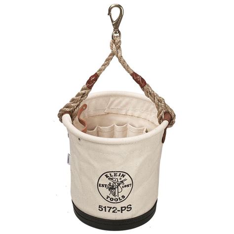 Klein Tools 12 In Canvas Tapered Wall Bucket With 15 Pockets 5172ps