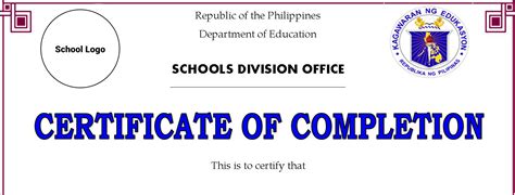 Certificates Of Completion And Recognition Templates Editable Deped Lps