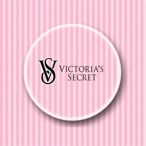 The Victorias Secret Logo Is Shown On A Pink Striped Background With A