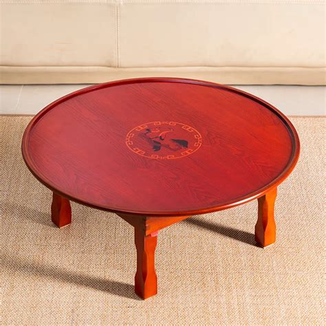 Asian Antique Round Coffee Table Folding Leg 60708090cm Living Room