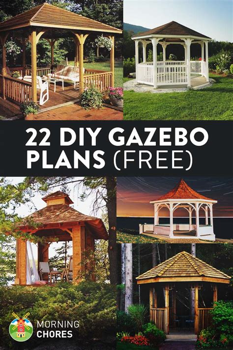 I have designed this square pavilion with a gable roof so you can create some nice shade in your garden. 22 Free DIY Gazebo Plans & Ideas to Build with Step-by ...
