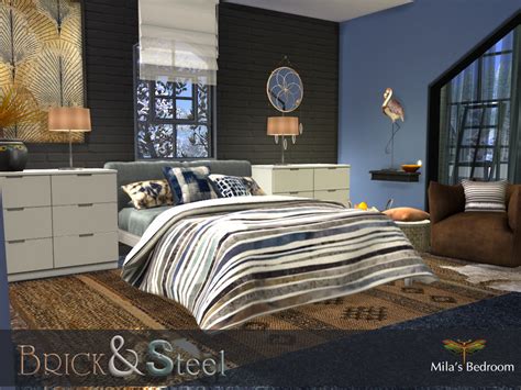 Brick And Steel Milas Bedroom By Fredbrenny From Tsr • Sims 4 Downloads