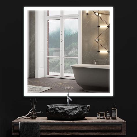 Frosted Edge Bathroom Mirror Smart Home Bath