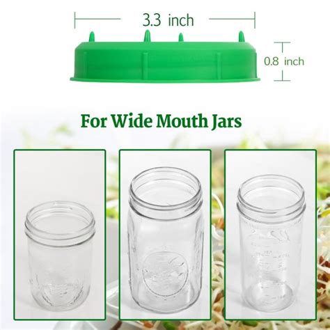 Home And Garden Aozita 6 Pack Plastic Sprouting Lids For Wide Mouth Mason