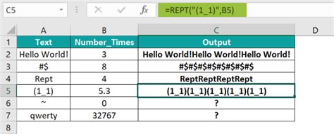Rept Function In Excel Formula Examples How To Use