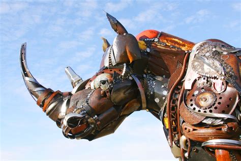 White Rhino By Sculptor John Lopez In Lemmon South Dakota
