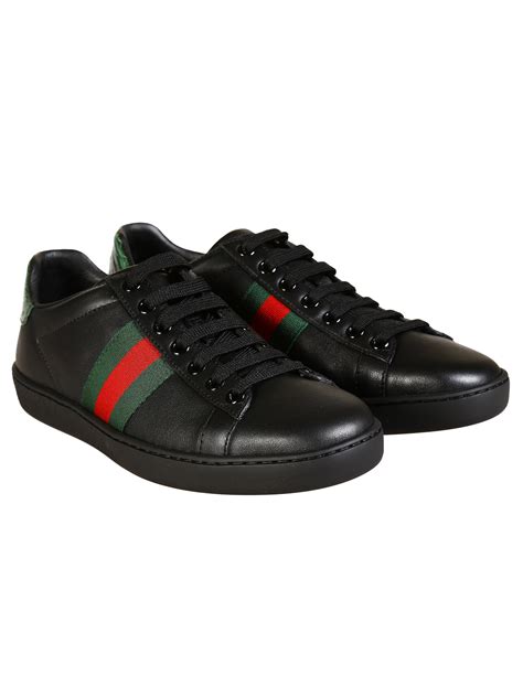 Gucci Leather Sneakers In Black Lyst