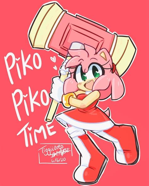 Tiggy 🍪🦔 On Instagram A Redraw Of Amy Rose With Her Piko Piko Hammer