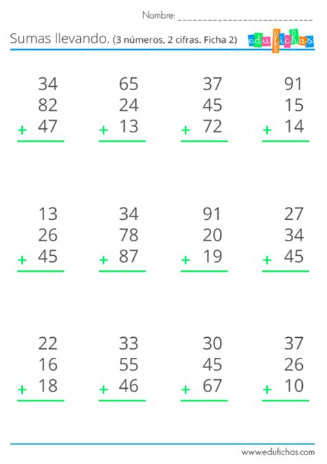 Sumas Llevando Fichas Gratis De Sumas Para Niños Primaria