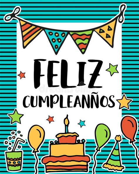 Feliz Cumpleanos Happy Birthday In Spanish Language Poster Alles