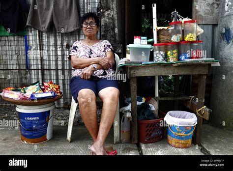 Antipolo City Philippines August 12 2019 A Filipino Woman Sits And Waits For Customers At