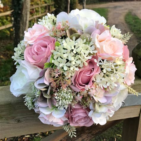 A Wedding Bouquet Of Ivory And Dusky Pink Artificial Flowers Abigailrose