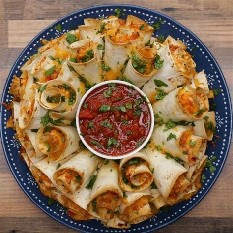 3 cups shredded cheddar cheese. Blooming Quesadilla Ring | Party food appetizers, Mexican ...