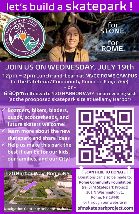 SFM Skatepark Project Lunch & Learn - City of Rome