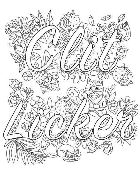 an adult coloring page with the words girl luck in floral designs on it