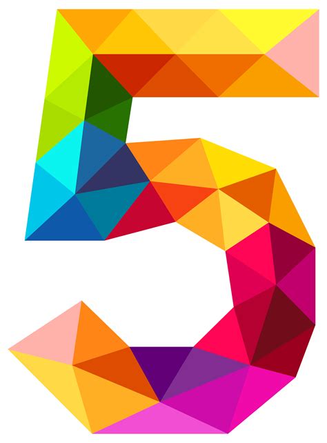 Colorful 3d Number 5 Transparent Png Svg Vector File