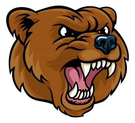 Clip Art Of A Grizzly Bear Growl Illustrations Royalty Free Vector