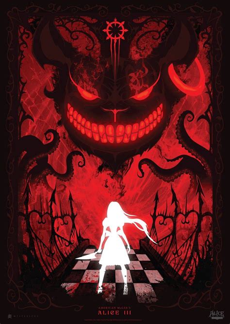 Alice Asylum Red Cheshire Art Print 奥 By Mysterious Dark Alice