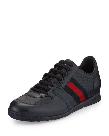 Gucci Mens Sl73 Lace Up Sneakers In Black Modesens Gucci Men Shoes