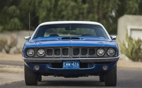 Download Wallpapers Plymouth Barracuda 1971 Front View Exterior