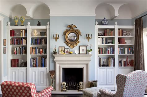 As long as the architecture allows, you can place one in your living room for books, kitchen for spice, or even a children's room for toys. Living Room bookcases - Eclectic - Living Room - san ...