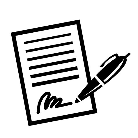 Papiergeschäftsvertrag Pen Signature Vektor Symbol Download Kostenlos