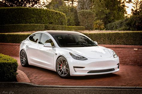 Tesla Model 3 Performance White Ssr Gtx01 Wheel Front