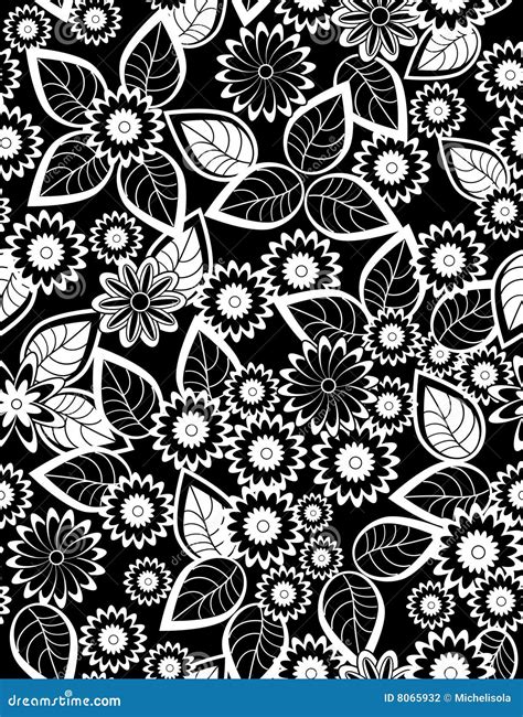 Floral Seamless Pattern Stock Vector Illustration Of Black 8065932