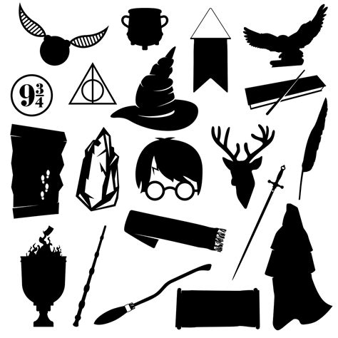 Download Harry Potter Silhouettes Icons Royalty Free Vector Graphic