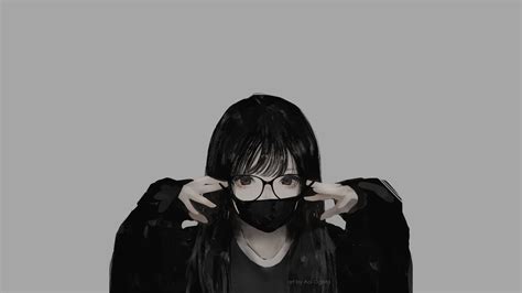 Anime Girl Mask Black And White Wallpapers Wallpaper Cave