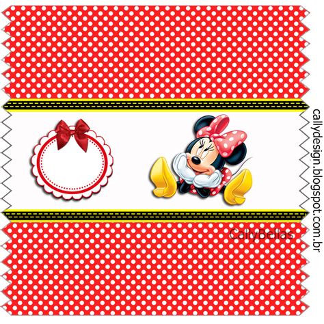 Minnie En Rayas Rojas Etiquetas Para Candy Bar Para Imprimir Gratis