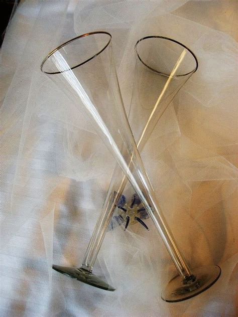 1960s hollow tall champagne glasses set of 2 for the bride etsy tall champagne glasses