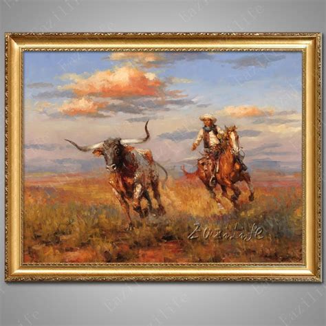 Buy Hand Painted Canvas Oil Paintings Western Cowboy