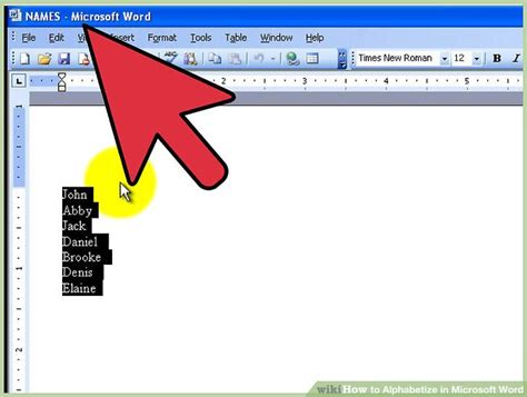 Tips For Alphabetical Order Microsoft Word Elizabeth Daily Note