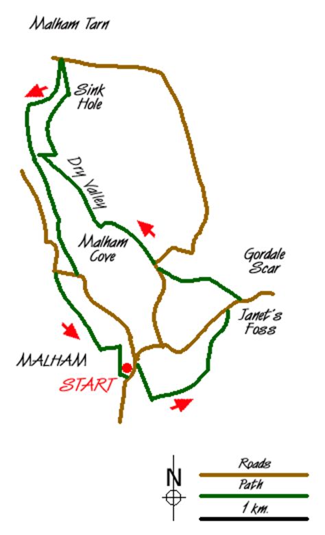 Gordale Scar And Malham Cove Route B Print Free Walk