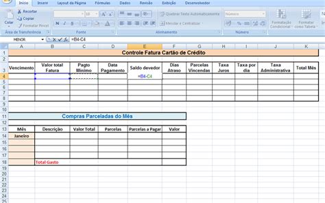 Controle No Excel Os Gastos Do Cartão De Crédito Inclusive Compras