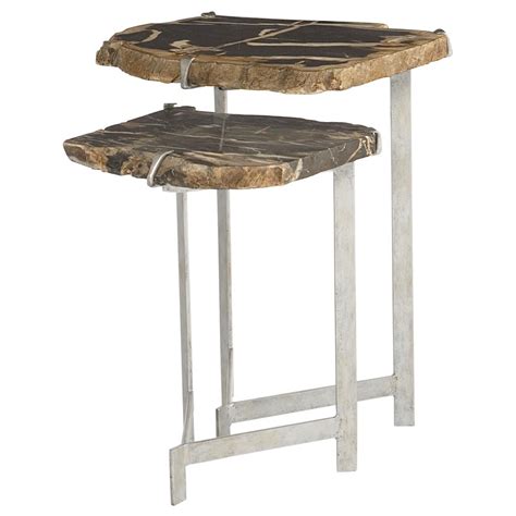 Petrified wood tables should always look refreshing, unique and elegant, as that is where you would sit for a fresh cup of coffee and feel rejuvenated. Sybil Industrial Loft Petrified Wood Nesting Side Tables ...
