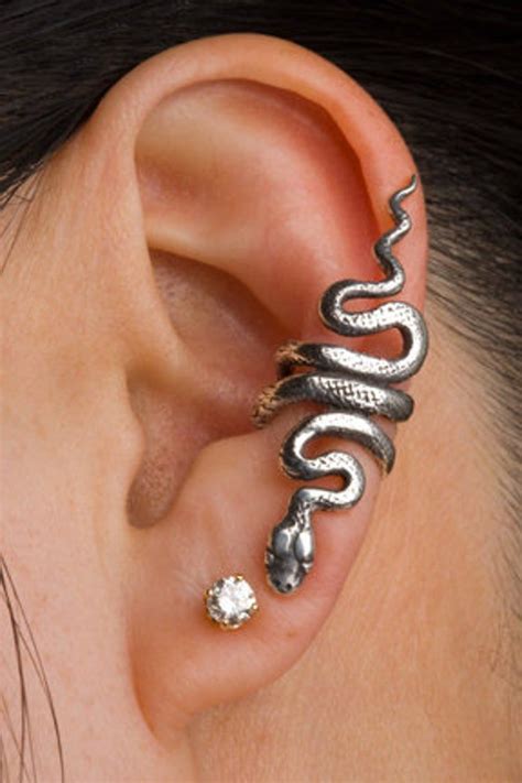 Snake Ear Cuff Snake Ear Wrap Silver Snake Earring Snake Etsy In 2020