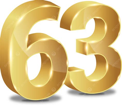 Número De Oro 3d Sesenta Y Tres Png Clipart Png 3d Sesenta Y Tres