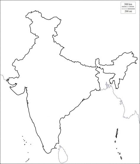 Blank map of India: outline map and vector map of India