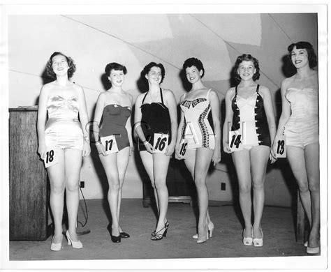 Org Vintage 1957 Semi Nude Large 10 X 8 RP Beauty Contest Ontario