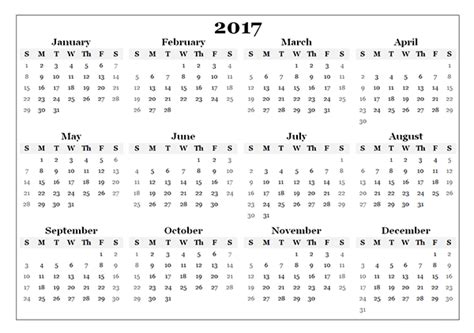 2017 Calendar Printable Dr Odd