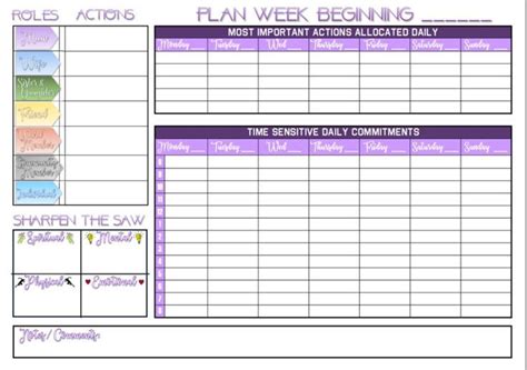 20 Franklin Covey Weekly Planner Template