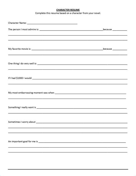 Free Fill In Resumes Printable Printable Templates