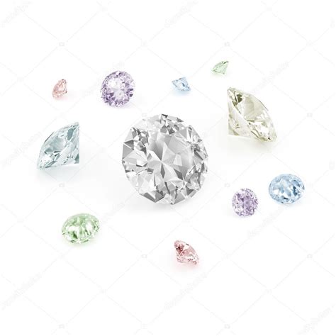 Colorful Diamonds Isolated On White Background — Stock Photo © Ras