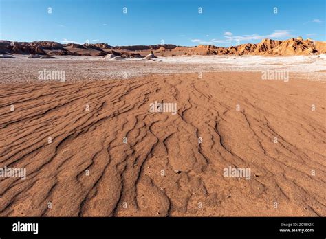 A Dry Riverbed Landscape In The Arid Moon Valley Of The Driest Desert