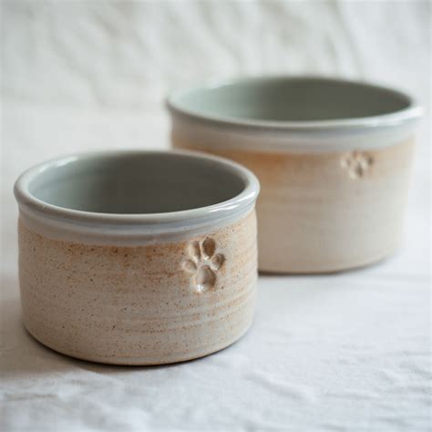 Hand Thrown Pottery Dog Bowl In Sand Glaze By The Dandy Dog Company In