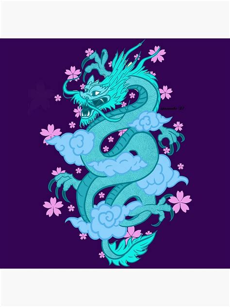 Blue Dragon Art Print By Spacecakebambi Redbubble