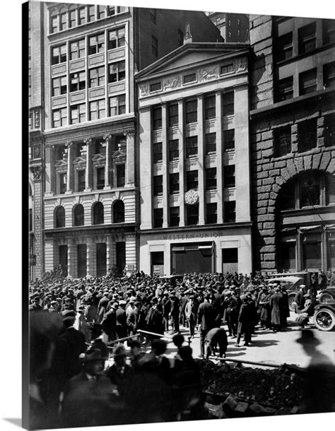 Stock Brokers C1921 Crowd Of Men Involved In Curb Exchange Trading